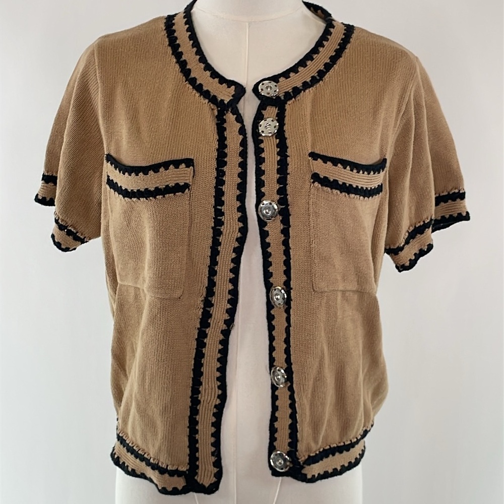Central Park West Jules Crochet Edge Top, L - Picture 6 of 13